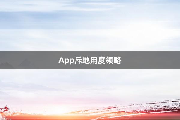 App斥地用度领略